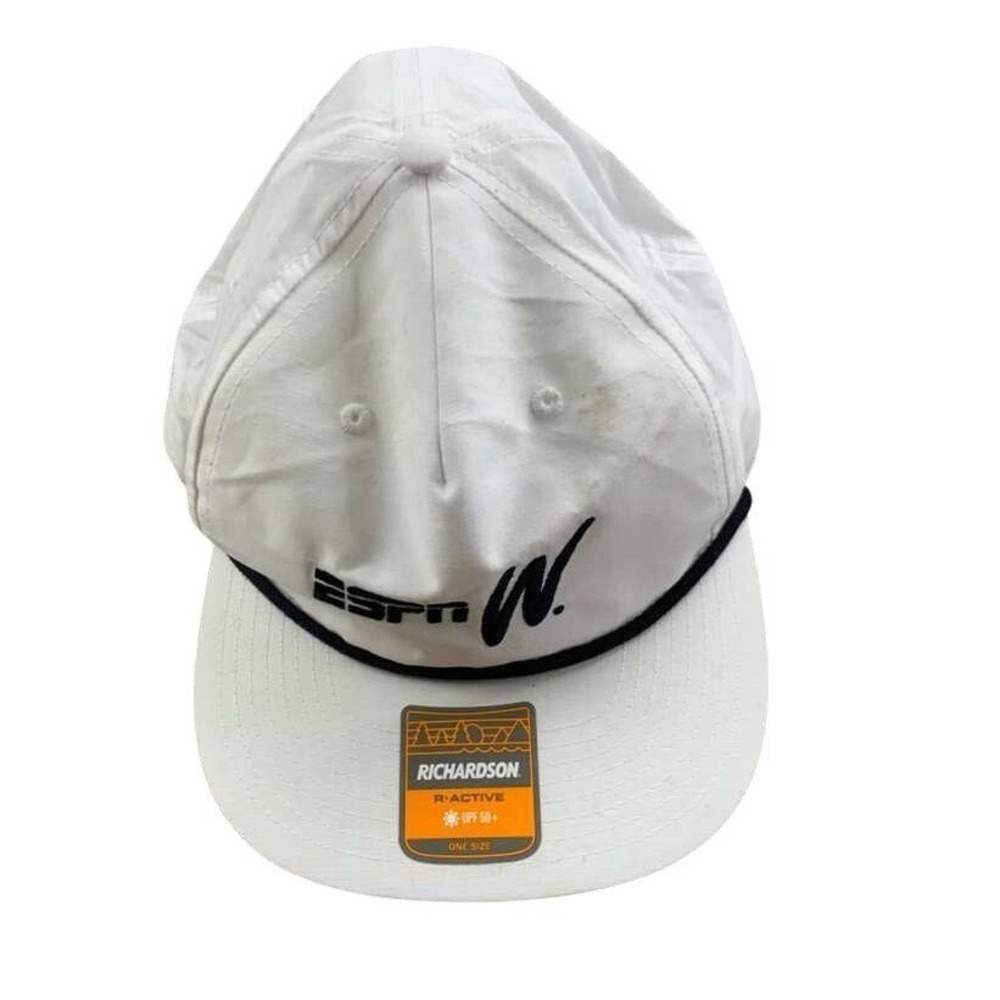 ESPN R-ACTIVE Richardson Hat One Size White Logo Snapback Rope Adjustable‎